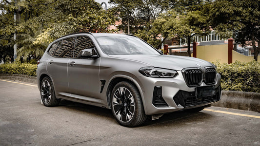 BMW IX3 BEV G08 LCI 2022-ON with Aftermarket Parts - Dual Slat Front Kidney Grill Carbon Fiber from Aero Republic