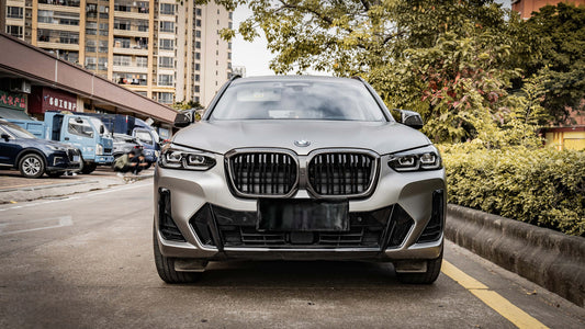 BMW IX3 BEV G08 LCI 2022-ON with Aftermarket Parts - Dual Slat Front Kidney Grill Carbon Fiber from Aero Republic