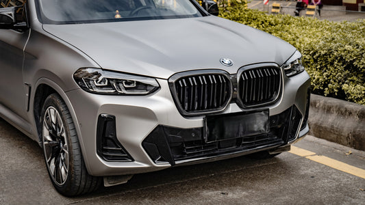 BMW IX3 BEV G08 LCI 2022-ON with Aftermarket Parts - Dual Slat Front Kidney Grill Carbon Fiber from Aero Republic