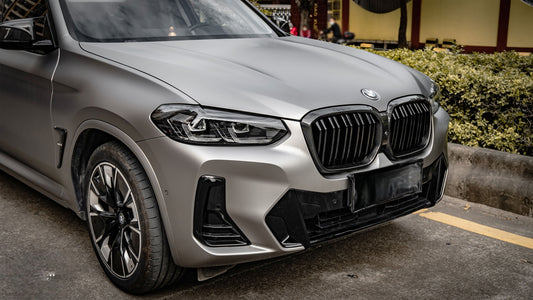 BMW IX3 BEV G08 LCI 2022-ON with Aftermarket Parts - Dual Slat Front Kidney Grill Carbon Fiber from Aero Republic