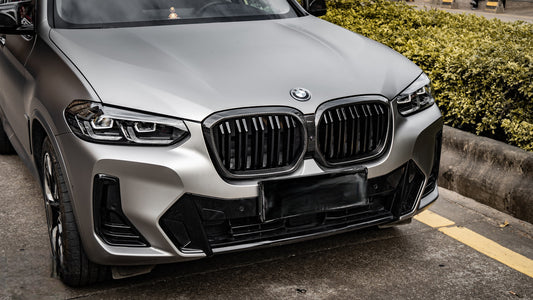 BMW IX3 BEV G08 LCI 2022-ON with Aftermarket Parts - Dual Slat Front Kidney Grill Carbon Fiber from Aero Republic
