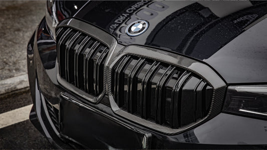 BMW IX3 BEV G08 LCI 2022-ON with Aftermarket Parts - Dual Slat Front Kidney Grill Carbon Fiber from Aero Republic
