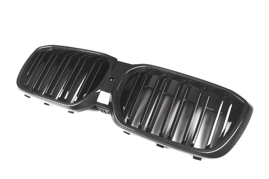 BMW IX3 BEV G08 LCI 2022-ON with Aftermarket Parts - Dual Slat Front Kidney Grill Carbon Fiber from Aero Republic