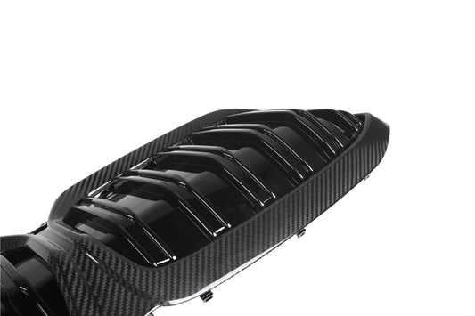 BMW IX3 BEV G08 LCI 2022-ON with Aftermarket Parts - Dual Slat Front Kidney Grill Carbon Fiber from Aero Republic