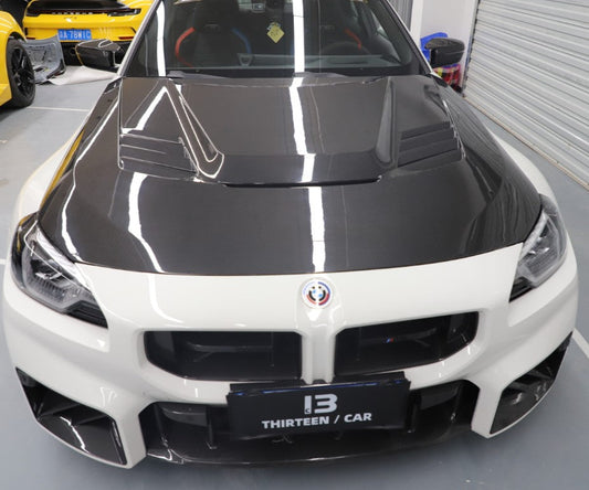 BMW M2C M2 G87 2023-ON & 2 Series M240i 230i G42 2022-ON with Aftermarket Parts - Vor Style Hood Dry Pre-preg Carbon Fiber from Aero Republic