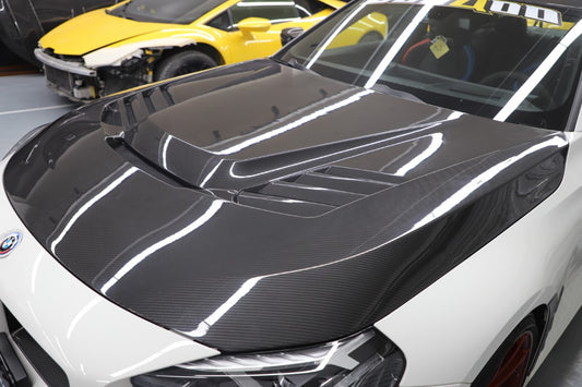 BMW M2C M2 G87 2023-ON & 2 Series M240i 230i G42 2022-ON with Aftermarket Parts - Vor Style Hood Dry Pre-preg Carbon Fiber from Aero Republic
