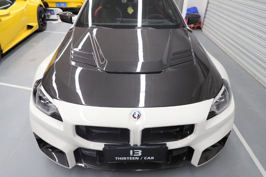 BMW M2C M2 G87 2023-ON & 2 Series M240i 230i G42 2022-ON with Aftermarket Parts - Vor Style Hood Dry Pre-preg Carbon Fiber from Aero Republic