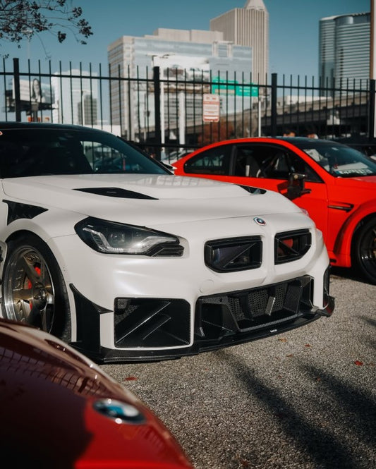 BMW M2C M2 G87 2023-ON & 2 Series M240i 230i G42 2022-ON with Aftermarket Parts - Vor Style Hood Dry Pre-preg Carbon Fiber from Aero Republic