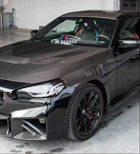 BMW M2C M2 G87 2023-ON with Aftermarket Parts - N style Front Fenders & Liners Dry Pre-preg Carbon Fiber from Aero Republic