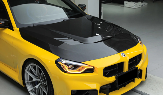 BMW M2C M2 G87 2023-ON & 2 Series M240i 230i G42 2022-ON with Aftermarket Parts - Vor Style Hood Dry Pre-preg Carbon Fiber from Aero Republic