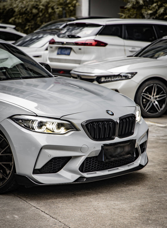 BMW M2 Competition M2C F87 2019 2020 2021 with Aftermarket Parts - MP Style Front Lip Pre-preg Carbon Fiber from Aero Republic