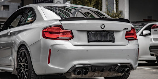 BMW M2 M2C F87 2016 2017 2018 2019 2020 2021 with Aftermarket Parts - MP Style Rear Diffuser Pre-preg Carbon Fiber from Aero Republic