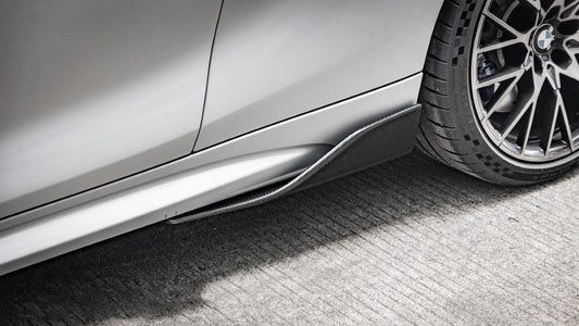 BMW M2 M2C F87 2016 2017 2018 2019 2020 2021 with Aftermarket Parts - MP Style Side Skirt Winglets Pre-preg Carbon Fiber from Aero Republic