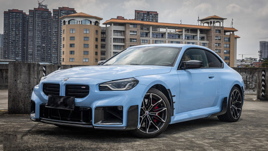 BMW M2 M2C G87 2023 2024 with Aftermarket Parts - MP Style Front Fender Vent Trim Pre-preg Carbon Fiber from Aero Republic