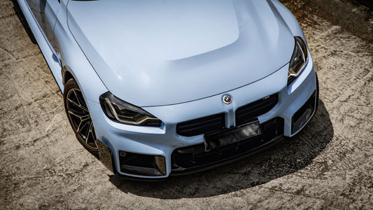 BMW M2 M2C G87 2023 2024 with Aftermarket Parts - MP Style Front Side Vent Trim Replacement Pre-preg Carbon Fiber from Aero Republic