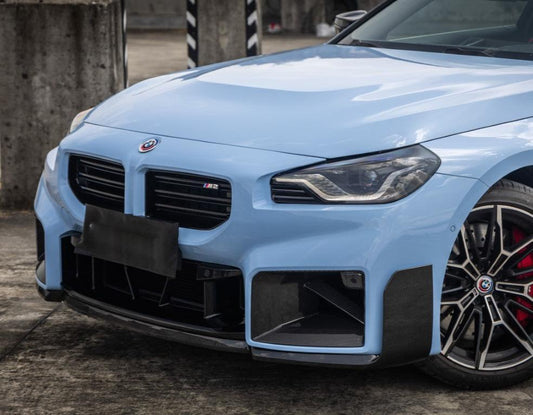 BMW M2 M2C G87 2023 2024 with Aftermarket Parts - MP Style Front Side Vent Trim Replacement Pre-preg Carbon Fiber from Aero Republic