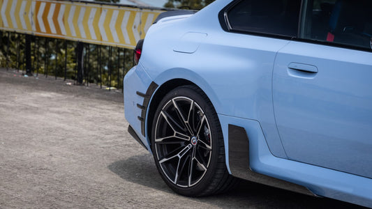 BMW M2 M2C G87 2023 2024 with Aftermarket Parts - MP Style Rear Bumper Side Spats Valance Trim Pre-preg Carbon Fiber from Aero Republic