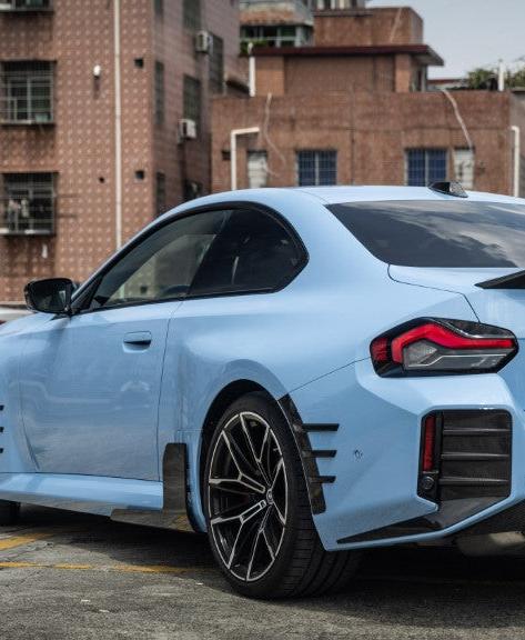 BMW M2 M2C G87 2023 2024 with Aftermarket Parts - MP Style Rear Bumper Side Valance Trim Pre-preg Carbon Fiber from Aero Republic