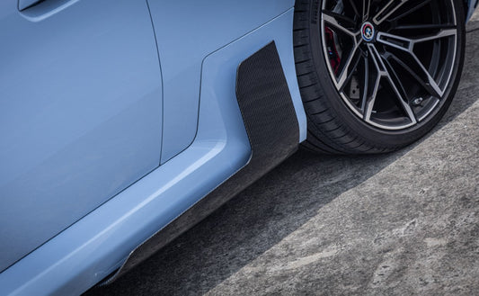 BMW M2 M2C G87 2023 2024 with Aftermarket Parts - MP Style Side Skirt Winglets Pre-preg Carbon Fiber from Aero Republic