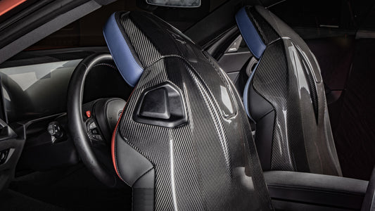 BMW M4 M4C M4CS M4CSL G82 G83 2021 2022 2023 2024 with Aftermarket Parts - OE Style Seat Backrest Cover Pre-preg Carbon Fiber from Aero Republic