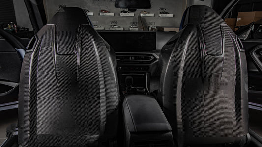 BMW M4 M4C M4CS M4CSL G82 G83 2021 2022 2023 2024 with Aftermarket Parts - OE Style Seat Backrest Cover Pre-preg Carbon Fiber from Aero Republic