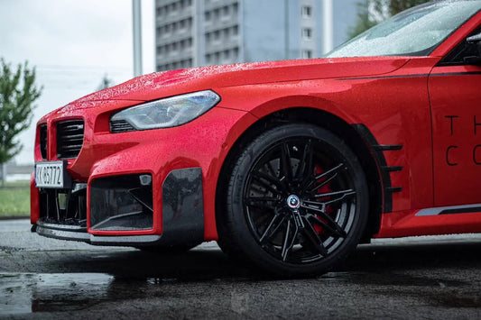 BMW M2 M2C G87 2023 2024 with Aftermarket Parts - MP Style Front Side Vent Trim Replacement Pre-preg Carbon Fiber from Aero Republic