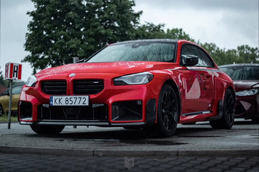 BMW M2 M2C G87 2023 2024 with Aftermarket Parts - MP Style Front Fender Vent Trim Pre-preg Carbon Fiber from Aero Republic