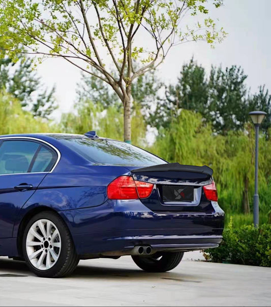 BMW M3 E90 2007 2008 2009 2010 2011 2012 2013 & 3 Series E90 (Both Fits Pre-LCI & LCI) 2006 2007 2008 2009 2010 2011 2012 with Aftermarket Parts - PSM Style Rear Lip Spoiler Carbon Fiber from Aero Republic