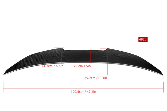 BMW M3 E90 2007 2008 2009 2010 2011 2012 2013 & 3 Series E90 (Both Fits Pre-LCI & LCI) 2006 2007 2008 2009 2010 2011 2012 with Aftermarket Parts - PSM Style Rear Lip Spoiler Carbon Fiber from Aero Republic