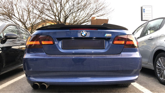 BMW M3 E92 2007 2008 2009 2010 2011 2012 2013 & 3 Series E92 (Both Fits Pre-LCI & LCI) 2006 2007 2008 2009 2010 2011 2012 with Aftermarket Parts - M4 Style Rear Lip Spoiler Carbon Fiber from Aero Republic