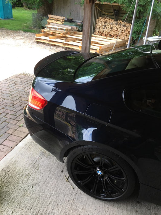 BMW M3 E92 2007 2008 2009 2010 2011 2012 2013 & 3 Series E92 (Both Fits Pre-LCI & LCI) 2006 2007 2008 2009 2010 2011 2012 with Aftermarket Parts - P Style Rear Lip Spoiler Carbon Fiber from Aero Republic