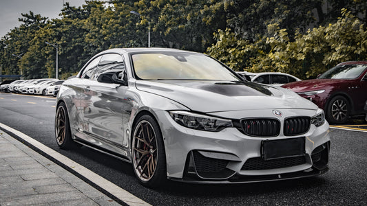 BMW M3 M3C M3CS F80 F81 2014 2015 2016 2017 2018 & M4 M4C M4CS M4CSL F82 F83 2014 2015 2016 2017 2018 2019 2020 with Aftermarket Parts - MP Style Front Lip Pre-preg Carbon Fiber / FRP from Aero Republic