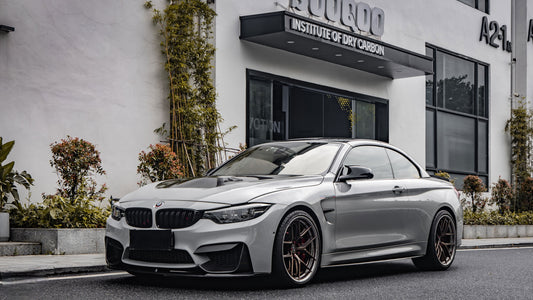 BMW M3 M3C M3CS F80 F81 2014 2015 2016 2017 2018 & M4 M4C M4CS M4CSL F82 F83 2014 2015 2016 2017 2018 2019 2020 with Aftermarket Parts - MP Style Front Lip Pre-preg Carbon Fiber / FRP from Aero Republic