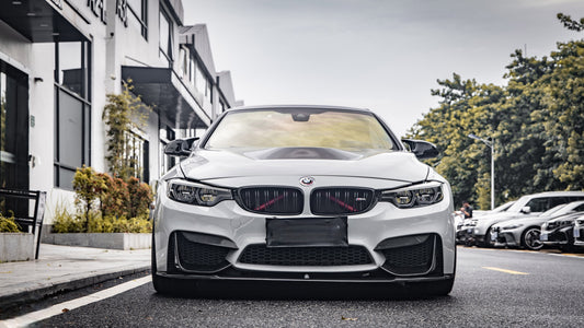 BMW M3 M3C M3CS F80 F81 2014 2015 2016 2017 2018 & M4 M4C M4CS M4CSL F82 F83 2014 2015 2016 2017 2018 2019 2020 with Aftermarket Parts - MP Style Front Lip Pre-preg Carbon Fiber / FRP from Aero Republic
