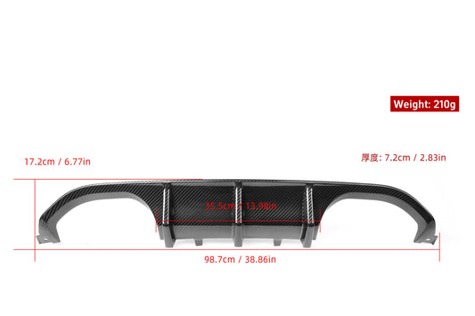 BMW M3 M3C M3CS F80 F81 2014 2015 2016 2017 2018 & M4 M4C M4CS M4CSL F82 F83 2014 2015 2016 2017 2018 2019 2020 with Aftermarket Parts - MP Style Rear Diffuser Pre-preg Carbon Fiber / FRP from Aero Republic