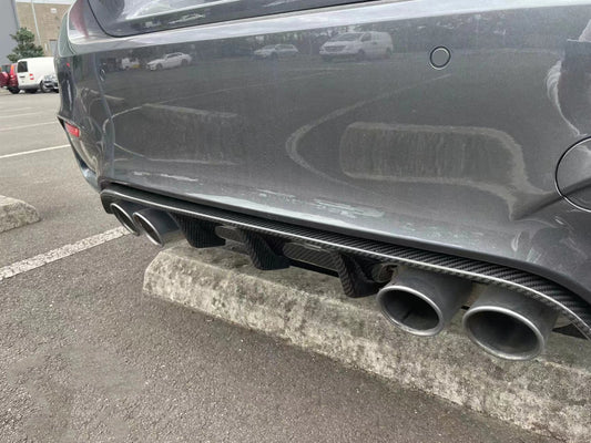 BMW M3 M3C M3CS F80 F81 2014 2015 2016 2017 2018 & M4 M4C M4CS M4CSL F82 F83 2014 2015 2016 2017 2018 2019 2020 with Aftermarket Parts - MP Style Rear Diffuser Pre-preg Carbon Fiber from Aero Republic