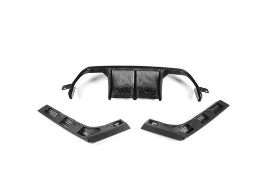 BMW M3 M3C M3CS F80 F81 2014 2015 2016 2017 2018 & M4 M4C M4CS M4CSL F82 F83 2014 2015 2016 2017 2018 2019 2020 with Aftermarket Parts - V Style Rear Diffuser Pre-preg Carbon Fiber / FRP from Aero Republic