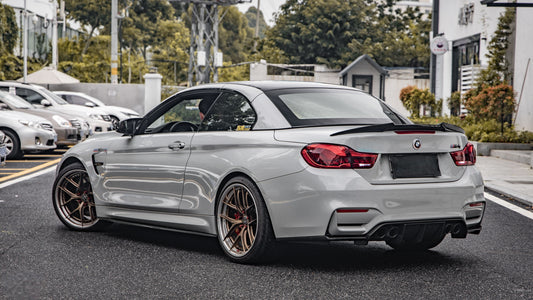 BMW M3 M3C M3CS F80 F81 2014 2015 2016 2017 2018 & M4 M4C M4CS M4CSL F82 F83 2014 2015 2016 2017 2018 2019 2020 with Aftermarket Parts - V Style Rear Diffuser Pre-preg Carbon Fiber / FRP from Aero Republic