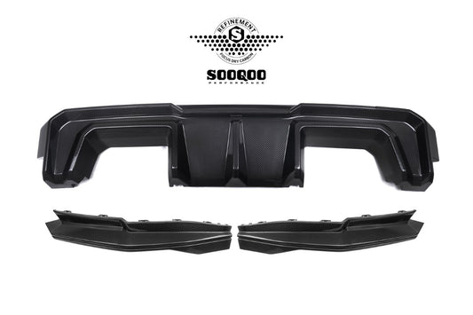 BMW M3CS M3C M3 G80 G81 & M4CS M4C M4 G82 G83 2021-ON with Aftermarket Parts - B Style (Without Light) Rear Diffuser & Rear Canards Pre-preg Carbon Fiber from Aero Republic