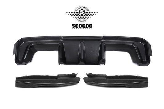 BMW M3CS M3C M3 G80 G81 & M4CS M4C M4 G82 G83 2021-ON with Aftermarket Parts - B Style (Without Light) Rear Diffuser & Rear Canards Pre-preg Carbon Fiber from Aero Republic