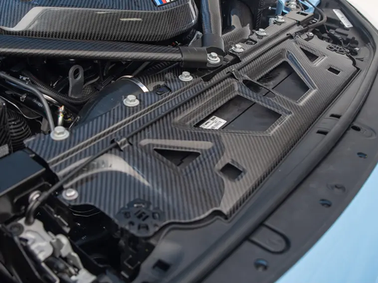 BMW M3 M3C G80 & M4 M4C G82 G83 2021-ON with Aftermarket Parts - Front Upper Radiator Cooling Plate Dry Pre-preg Carbon Fiber from Aero Republic