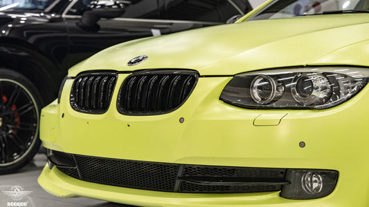 BMW M3 E92 E93 LCI 2009 2010 2011 2012 with Aftermarket Parts - Dual Slat Front Kidney Grill Pre-preg Carbon Fiber from Aero Republic