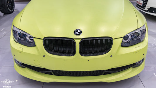 BMW M3 E92 E93 LCI 2009 2010 2011 2012 with Aftermarket Parts - Dual Slat Front Kidney Grill Pre-preg Carbon Fiber from Aero Republic