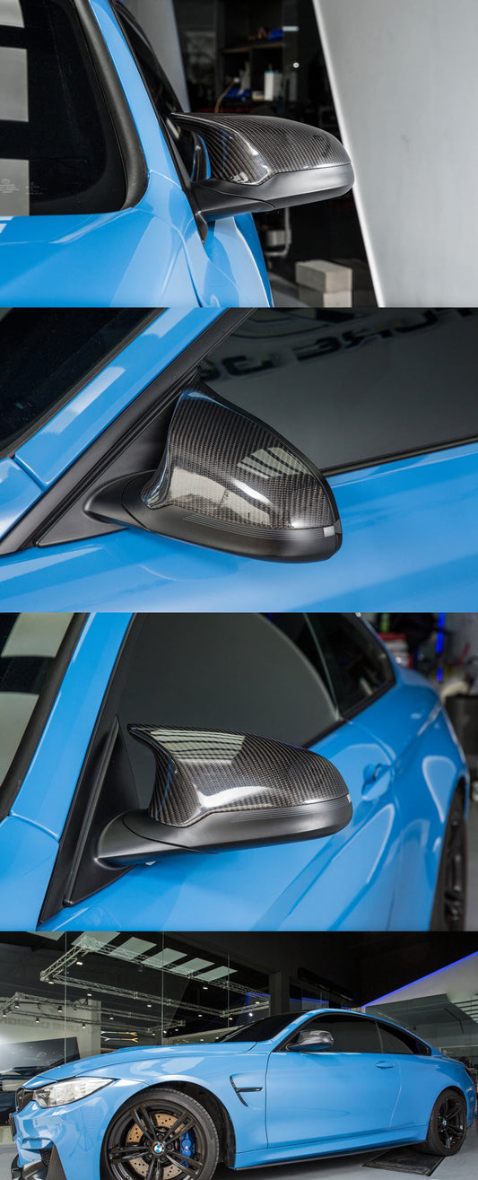 BMW M2C M2CS F87 2019 2020 2021 LHD & RHD (Left & Right Hand Drive) with Aftermarket Parts - OE Style Replacement Mirror Caps Pre-preg Carbon Fiber from Aero Republic