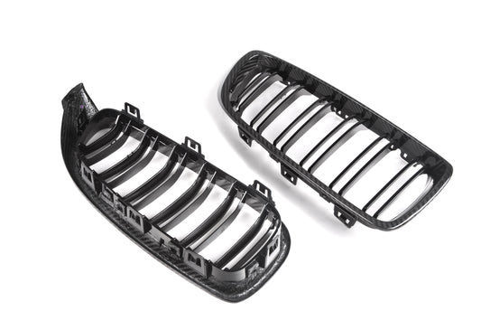 BMW M3 F80 2014 2015 2016 2017 2018 & M4 F82 F83 2014 2015 2016 2017 2018 2019 2020 with Aftermarket Parts - Dual Slat Front Kidney Grill Pre-preg Carbon Fiber from Aero Republic