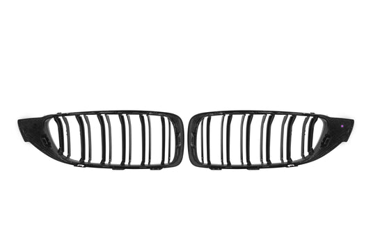 BMW M3 F80 2014 2015 2016 2017 2018 & M4 F82 F83 2014 2015 2016 2017 2018 2019 2020 with Aftermarket Parts - Dual Slat Front Kidney Grill Pre-preg Carbon Fiber from Aero Republic