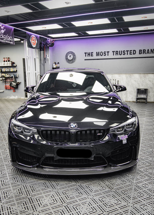 BMW M3 M3C M3CS F80 F81 2014 2015 2016 2017 2018 & M4 M4C M4CS M4CSL F82 F83 2014 2015 2016 2017 2018 2019 2020 with Aftermarket Parts - GT4 Style Front Lip Carbon Fiber from Aero Republic