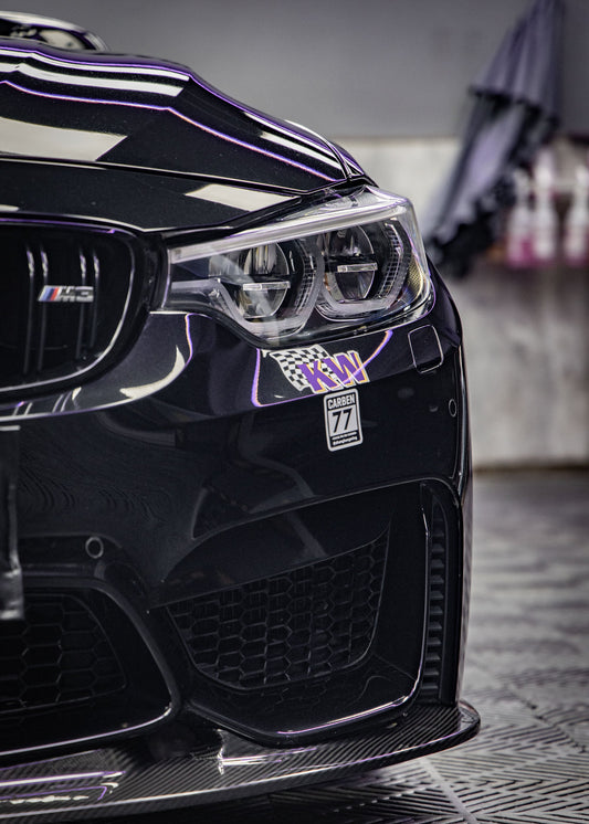 BMW M3 M3C M3CS F80 F81 2014 2015 2016 2017 2018 & M4 M4C M4CS M4CSL F82 F83 2014 2015 2016 2017 2018 2019 2020 with Aftermarket Parts - GT4 Style Front Lip Carbon Fiber from Aero Republic