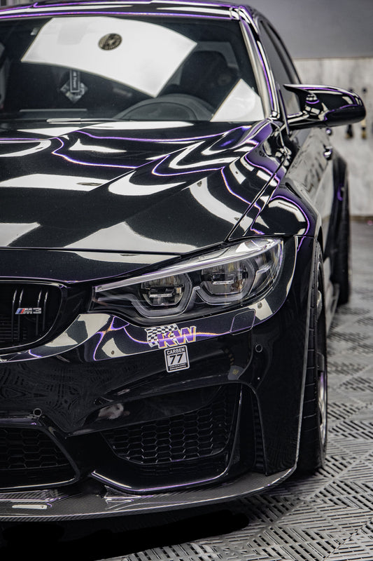 BMW M3 M3C M3CS F80 F81 2014 2015 2016 2017 2018 & M4 M4C M4CS M4CSL F82 F83 2014 2015 2016 2017 2018 2019 2020 with Aftermarket Parts - GT4 Style Front Lip Carbon Fiber from Aero Republic