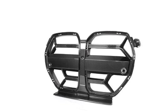BMW M3 M3C M3CS G80 G81 2021 2022 2023 2024 & M4 M4C M4CS G82 G83 2021 2022 2023 2024 with Aftermarket Parts - CSL / Without ACC & CSL / With ACC Front Kidney Grill Pre-preg Carbon Fiber from Aero Republic